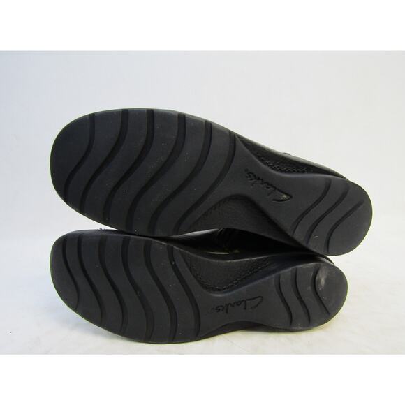 Clarks Womens Sz 7.5 M Black Leather Zip Ankle Fashion Boots Bootie - Picture 9 of 11